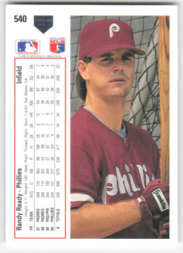 Randy Ready #540/800 Upper Deck Baseball Non-Foil English