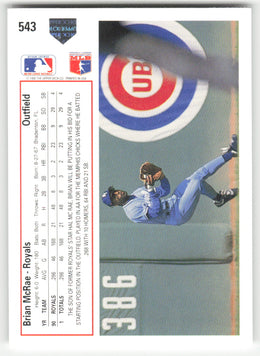 Brian McRae #543 Upper Deck Baseball Non-Foil English