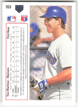 Tino Martinez #553 Upper Deck Baseball Non-Foil English