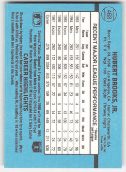 Hubie Brooks #468 Donruss Baseball Non-Foil English