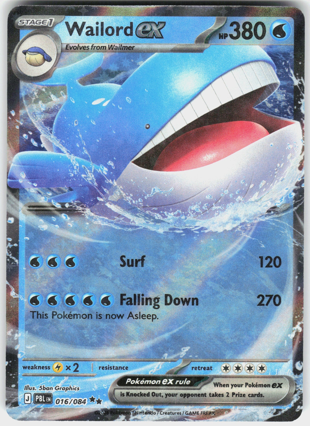 Wailord ex #16 NM