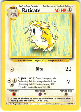 Raticate #40 NM