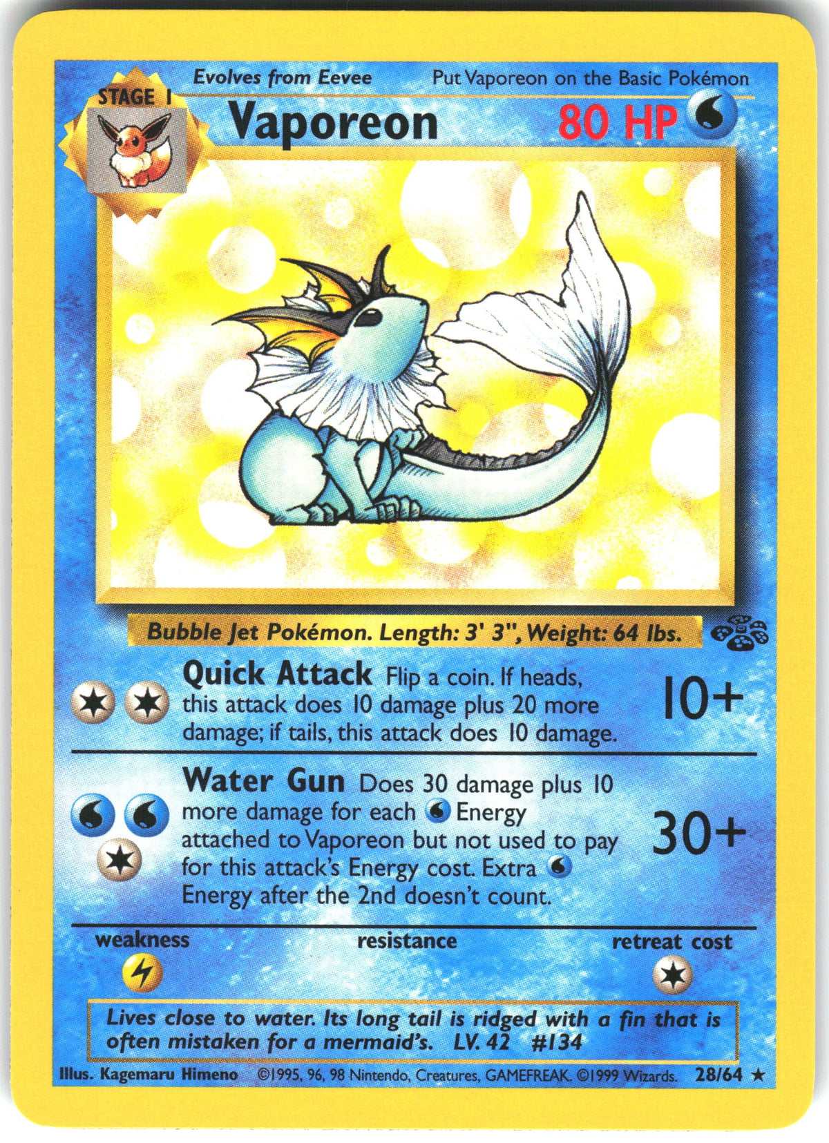 Vaporeon #28 NM