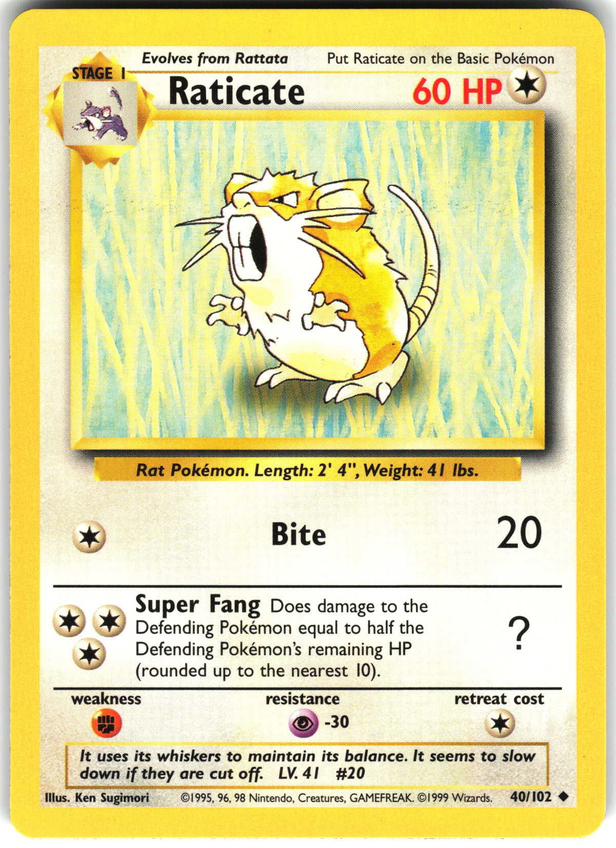 Raticate #40 NM