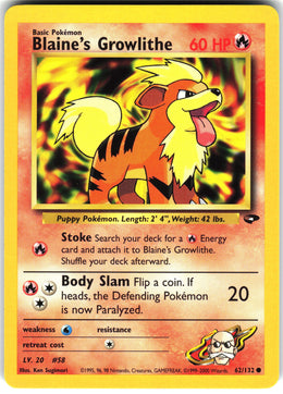 Blaine's Growlithe #62 NM
