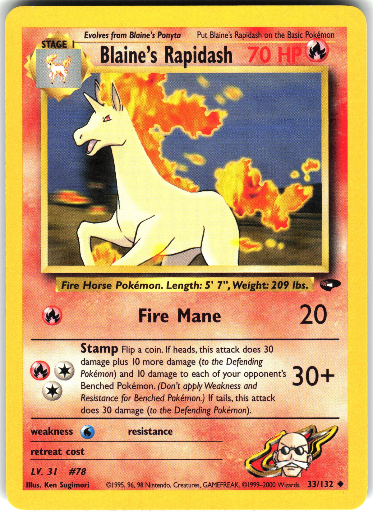 Blaine's Rapidash #33 NM