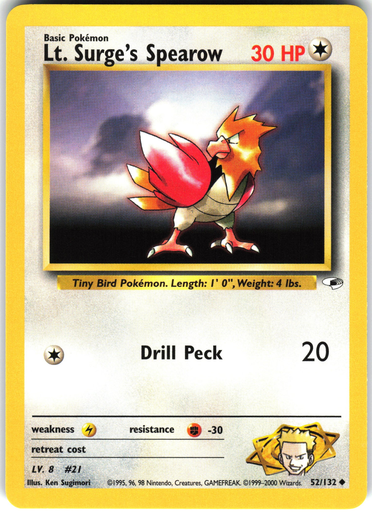 Lt. Surge's Spearow #52 NM
