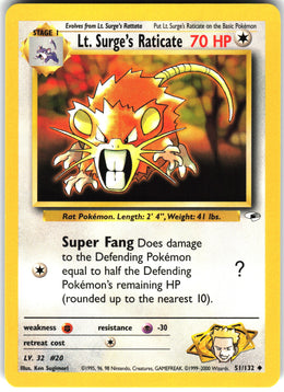 Lt. Surge's Raticate #51 NM