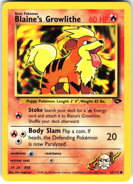 Blaine's Growlithe #62 NM