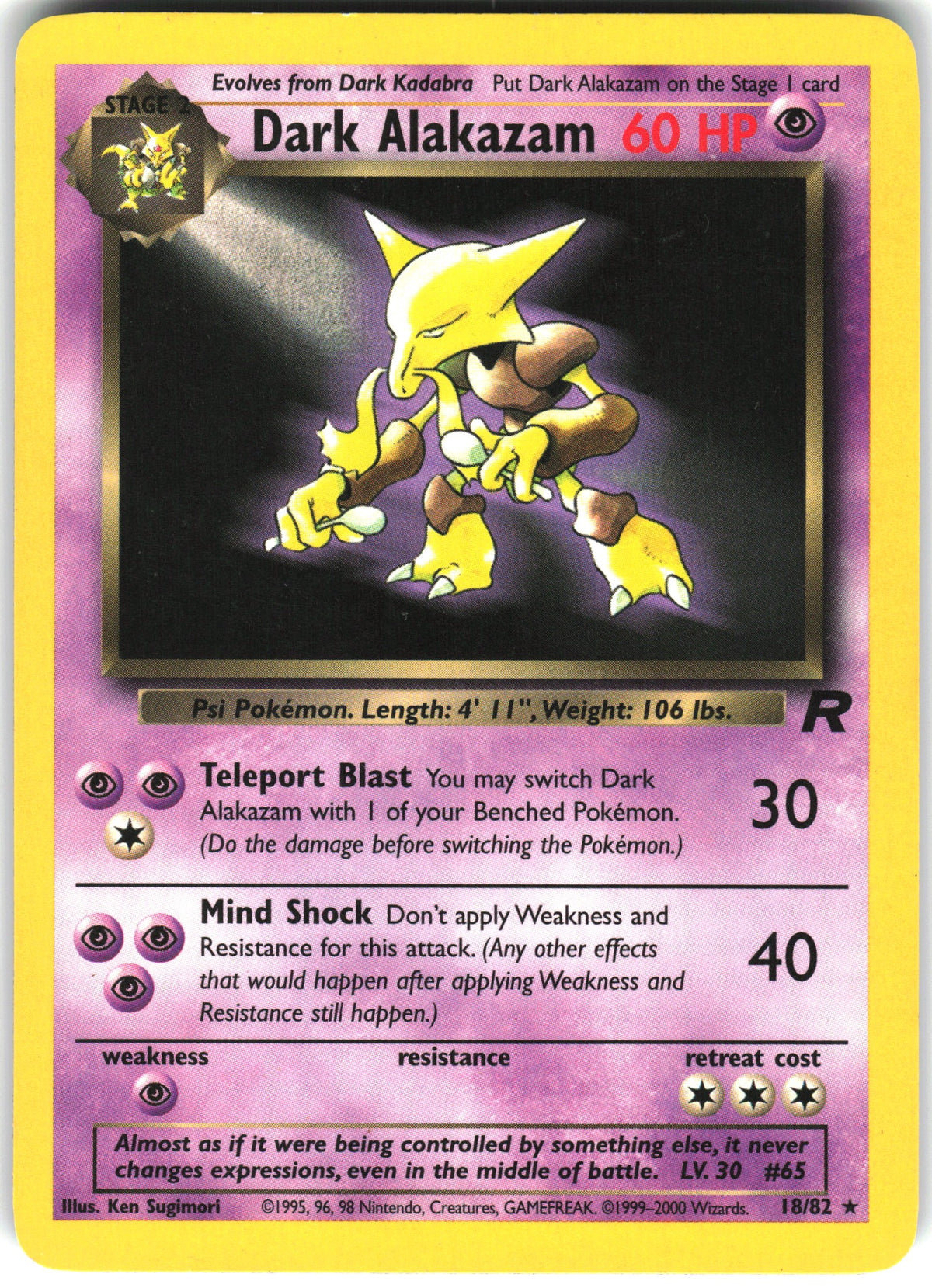 Dark Alakazam #18 NM
