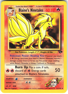 Blaine's Ninetales #21 NM