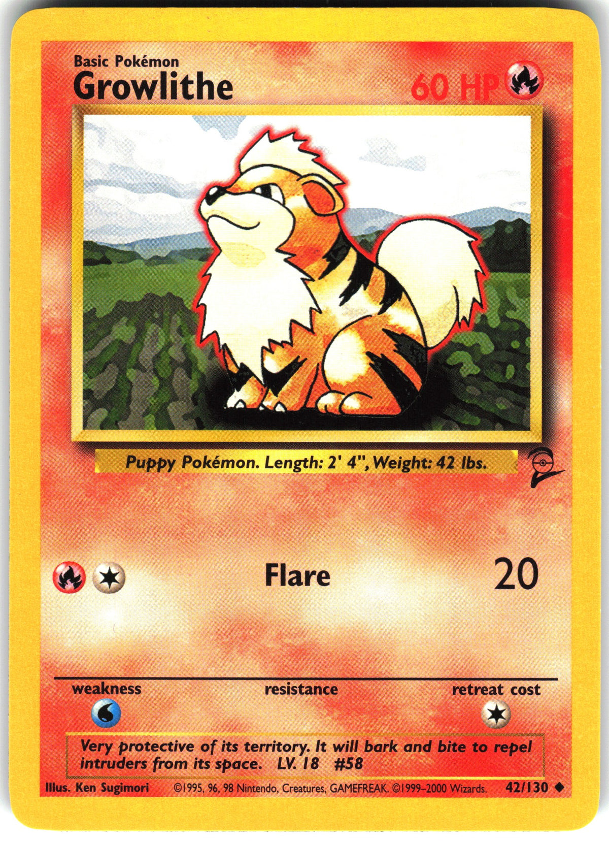Growlithe #42 NM