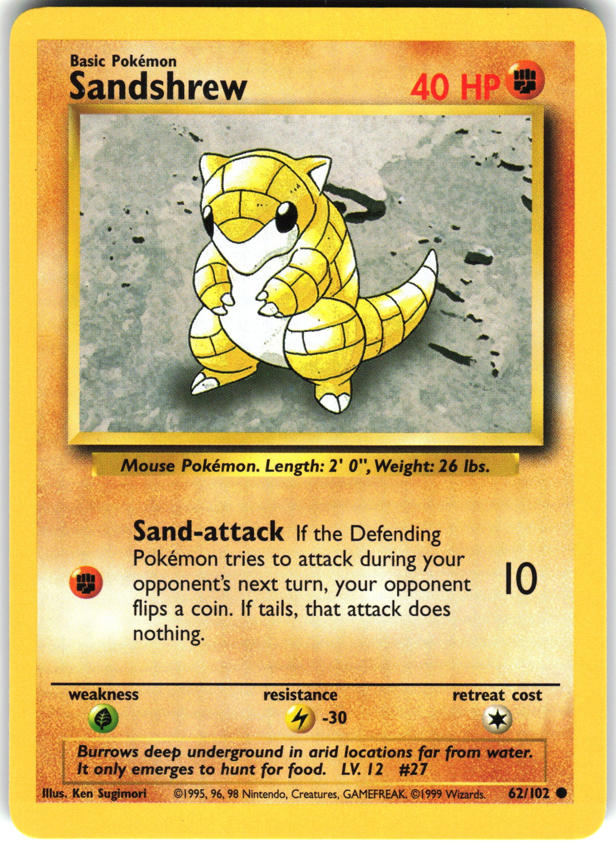Sandshrew #62 NM