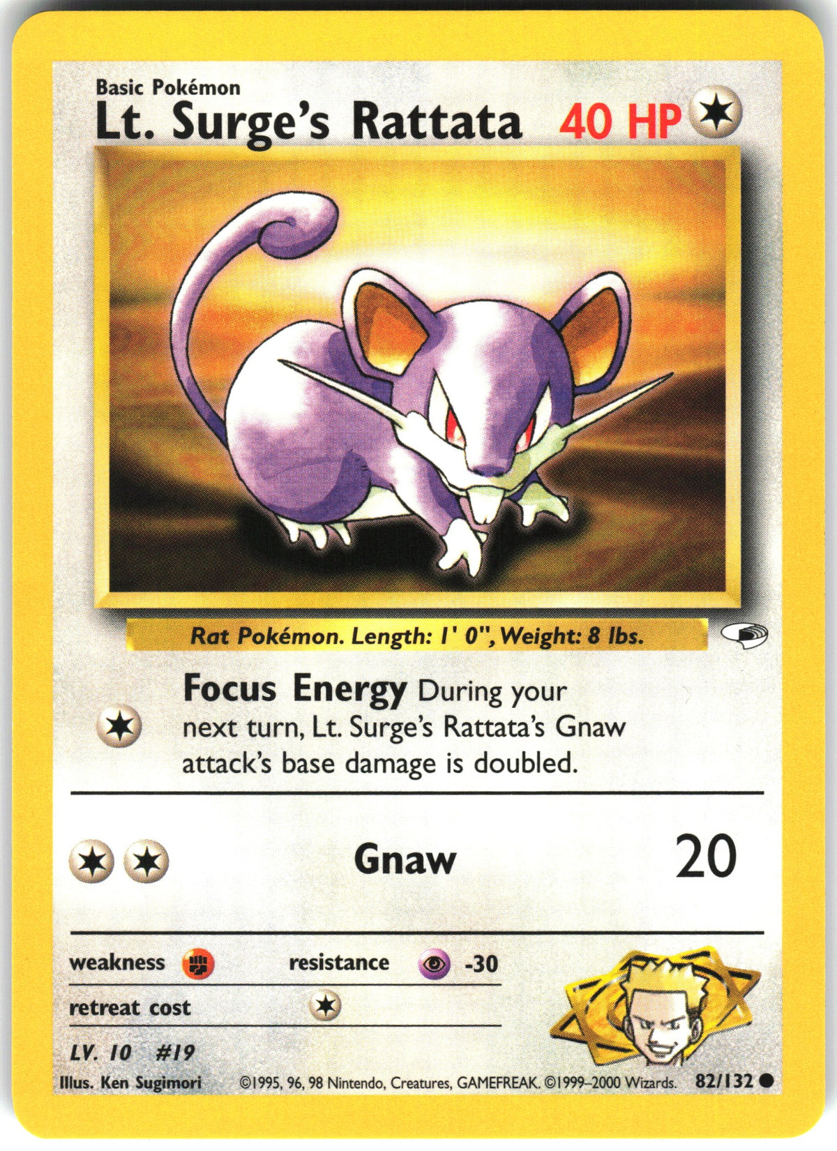 Lt. Surge's Rattata #82 NM