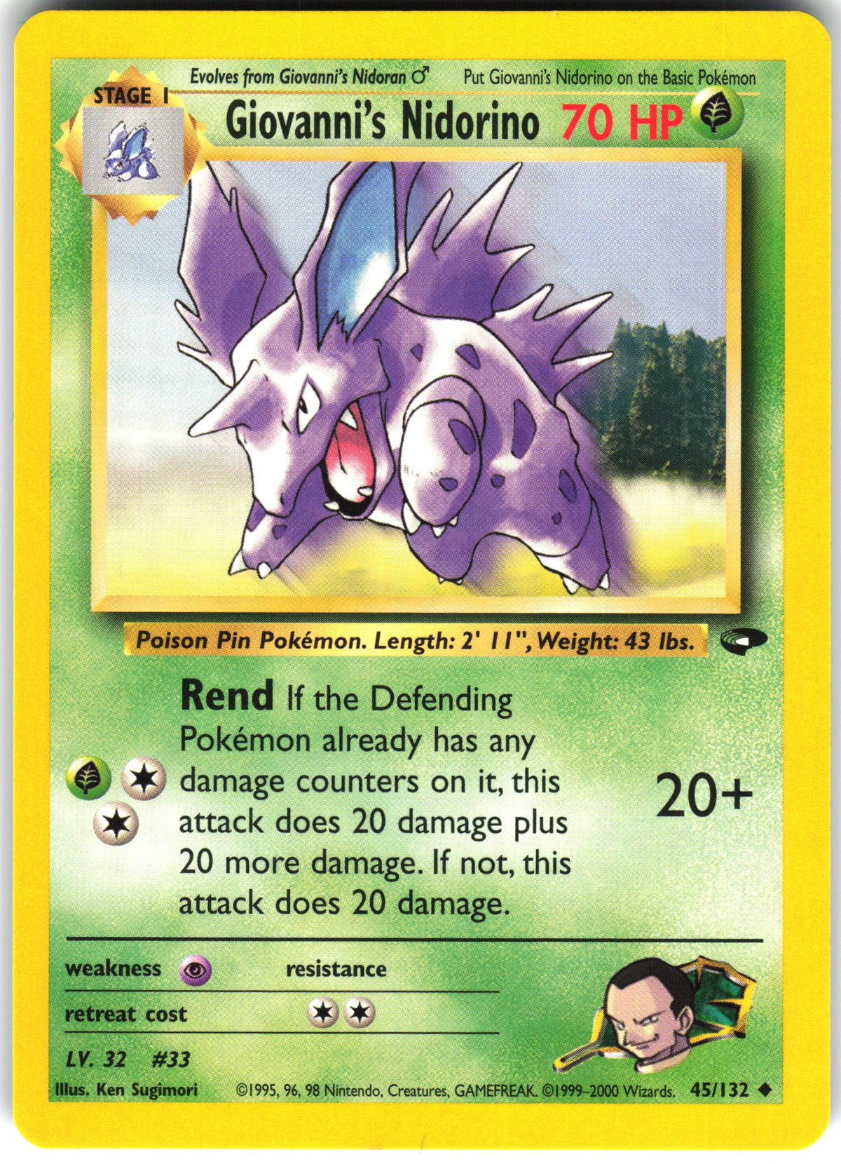 Giovanni's Nidorino #45 NM