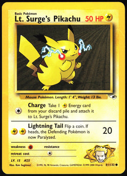 Lt. Surge's Pikachu #81 NM