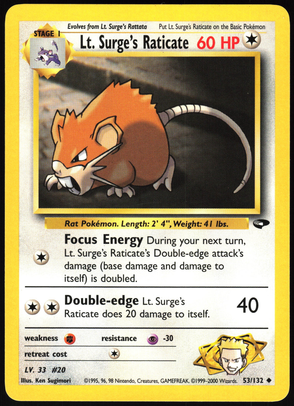 Lt. Surge's Raticate #53 NM