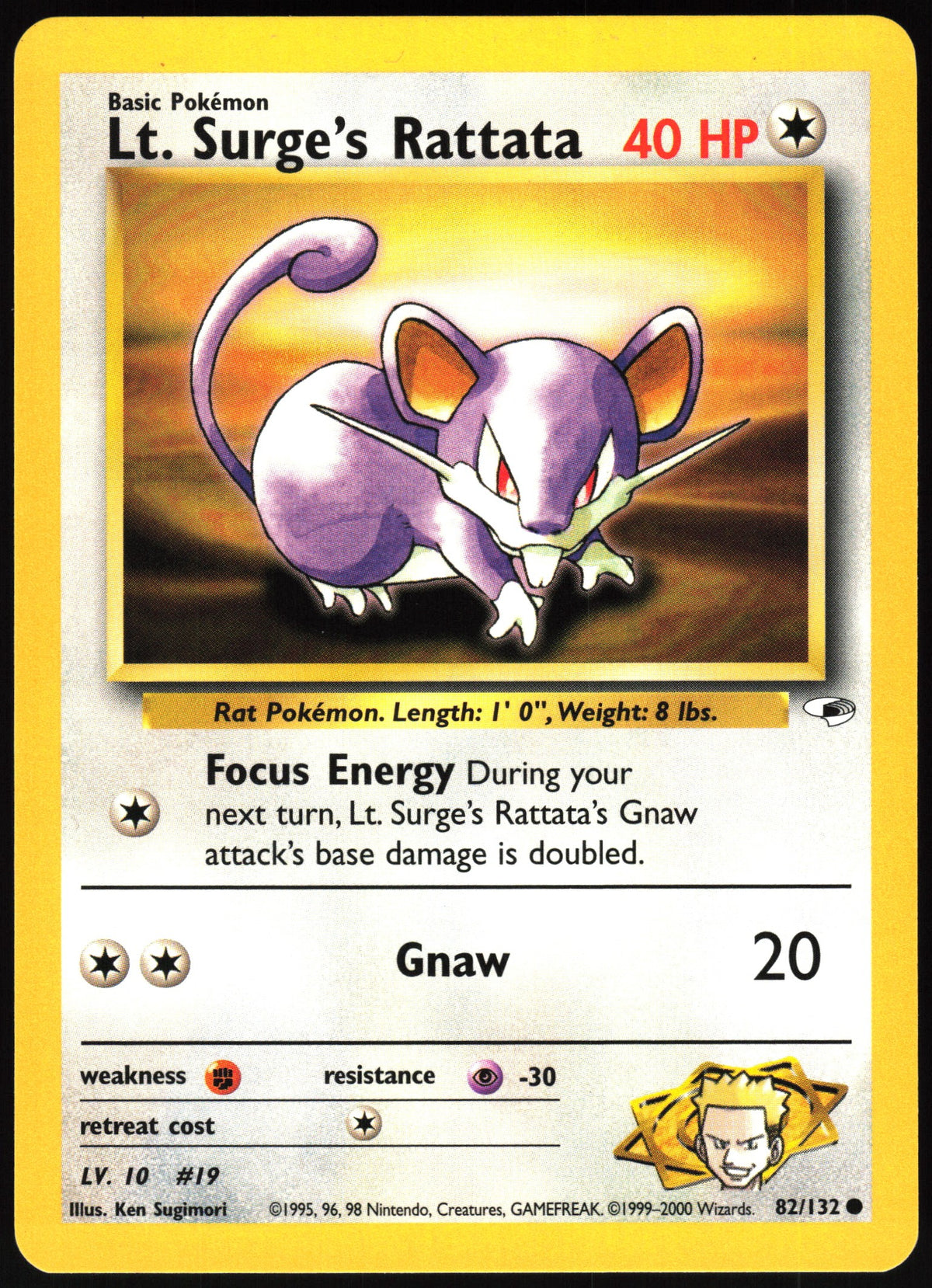 Lt. Surge's Rattata #82 NM
