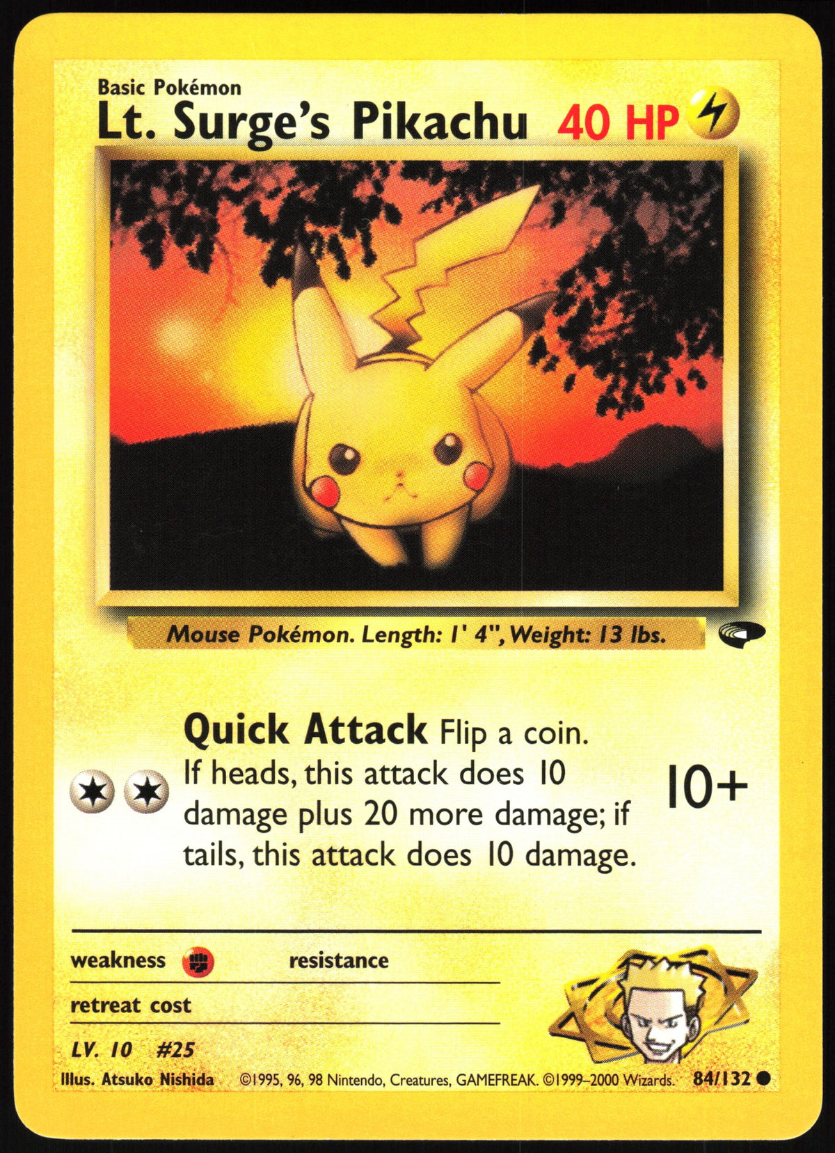 Lt. Surge's Pikachu #84 NM