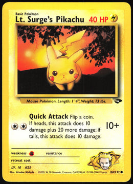 Lt. Surge's Pikachu #84 NM