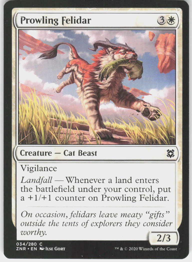 Prowling Felidar - Zendikar Rising #34 - Near Mint - Normal
