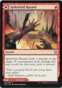 Spikefield Hazard // Spikefield Cave - Zendikar Rising #166 - Near Mint - Normal