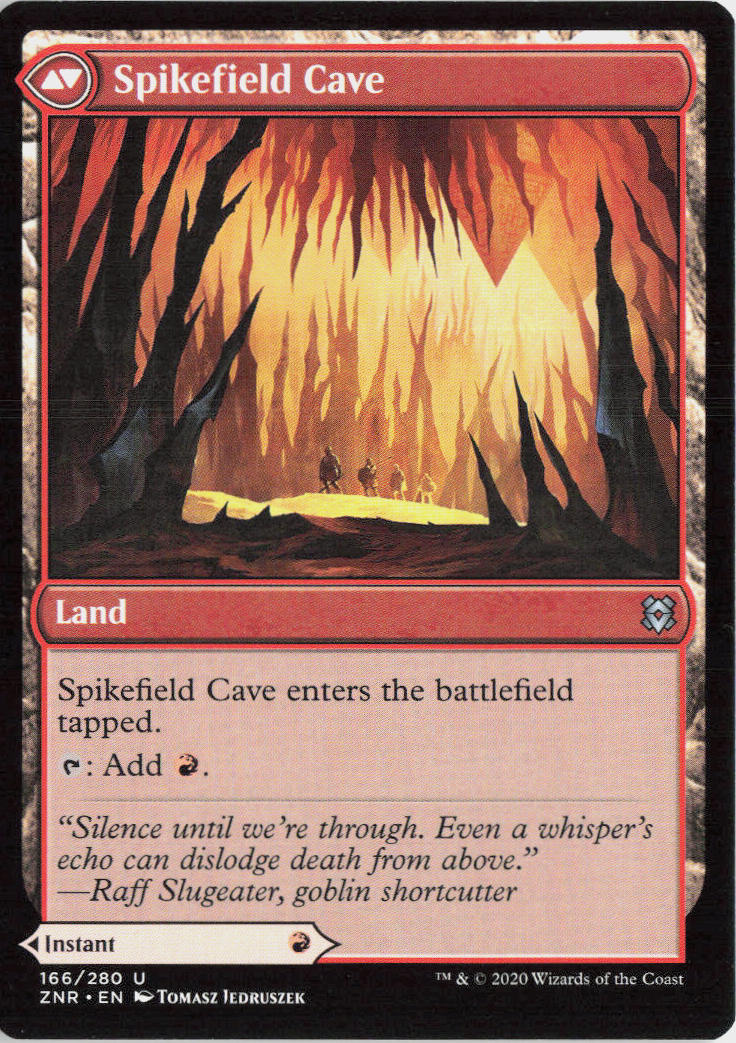 Spikefield Hazard // Spikefield Cave - Zendikar Rising #166 - Near Mint - Normal