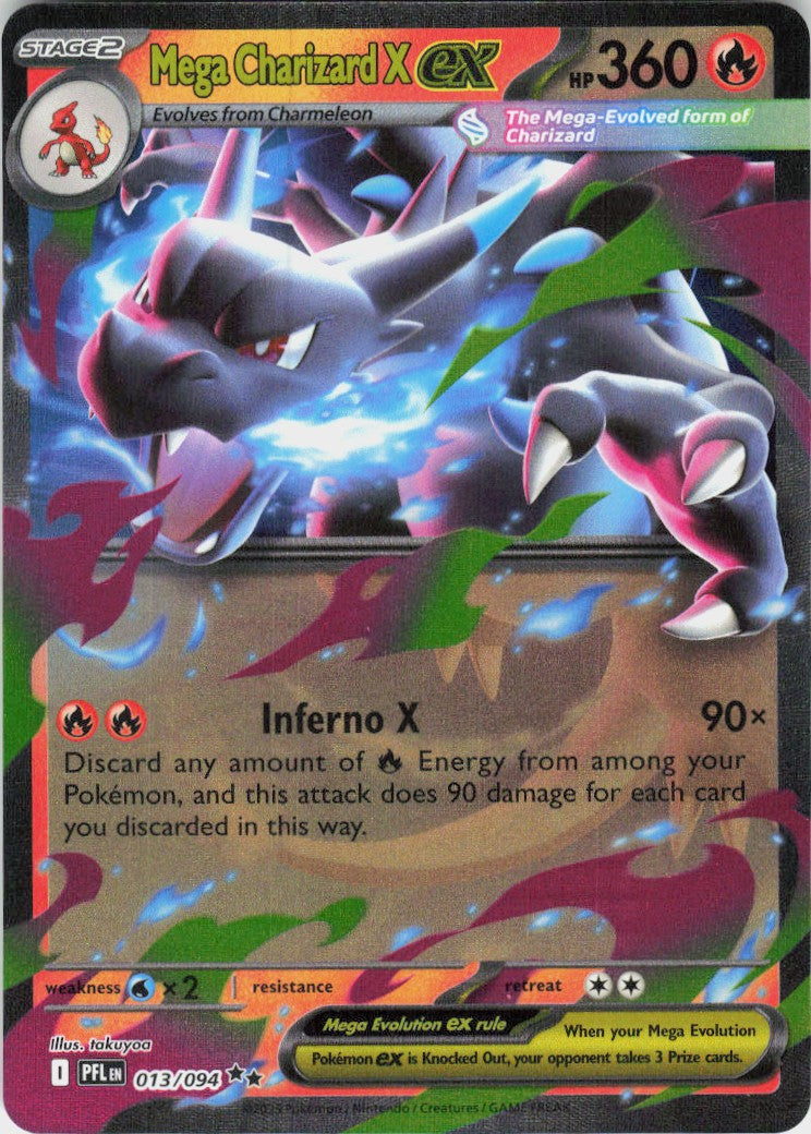 Mega Charizard X ex - Phantasmal Flames #013/94 - Lightly Played - Holofoil