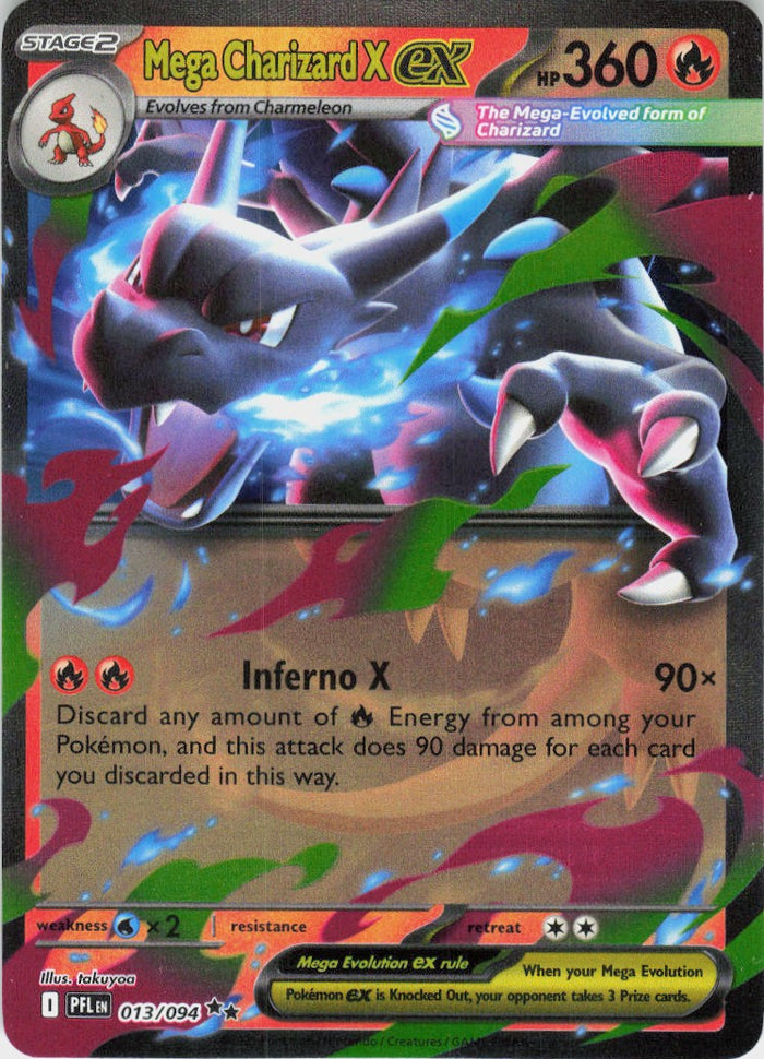 Mega Charizard X ex - Phantasmal Flames #013/94 - Lightly Played - Holofoil