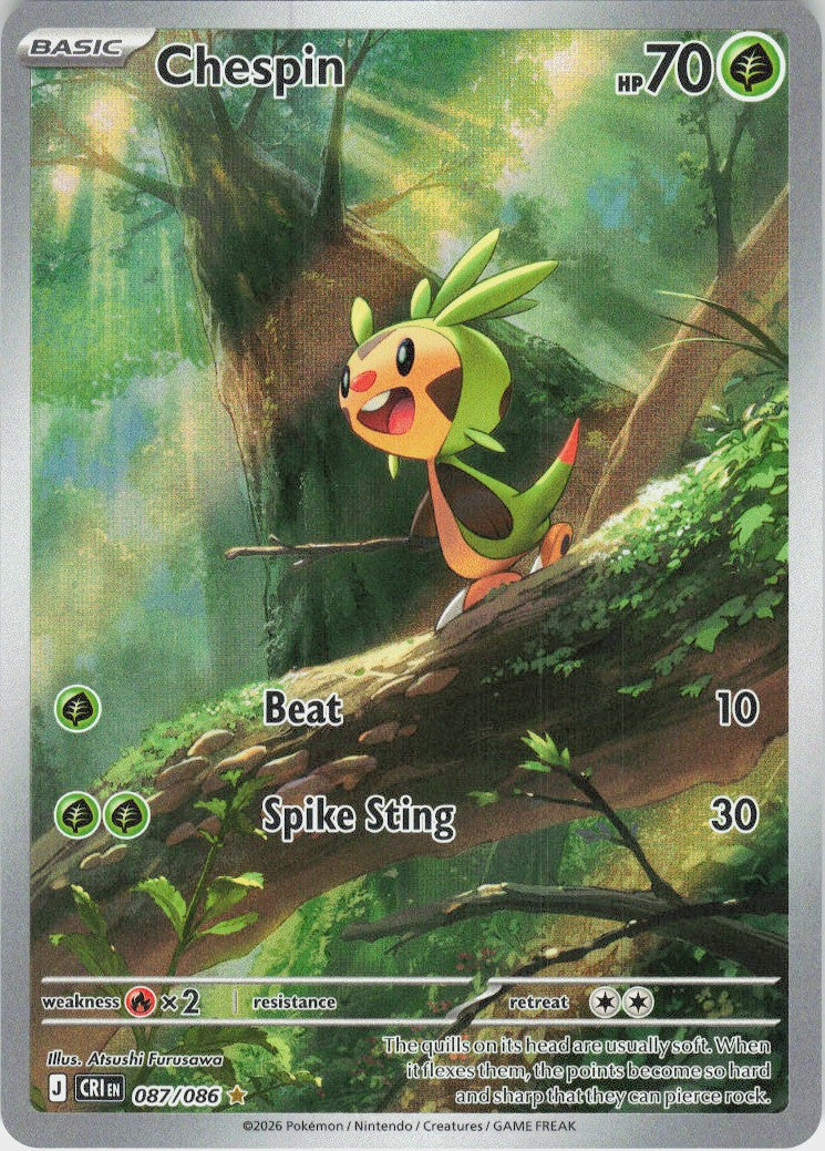 Chespin - Chaos Rising #087/86 - Near Mint - Holofoil