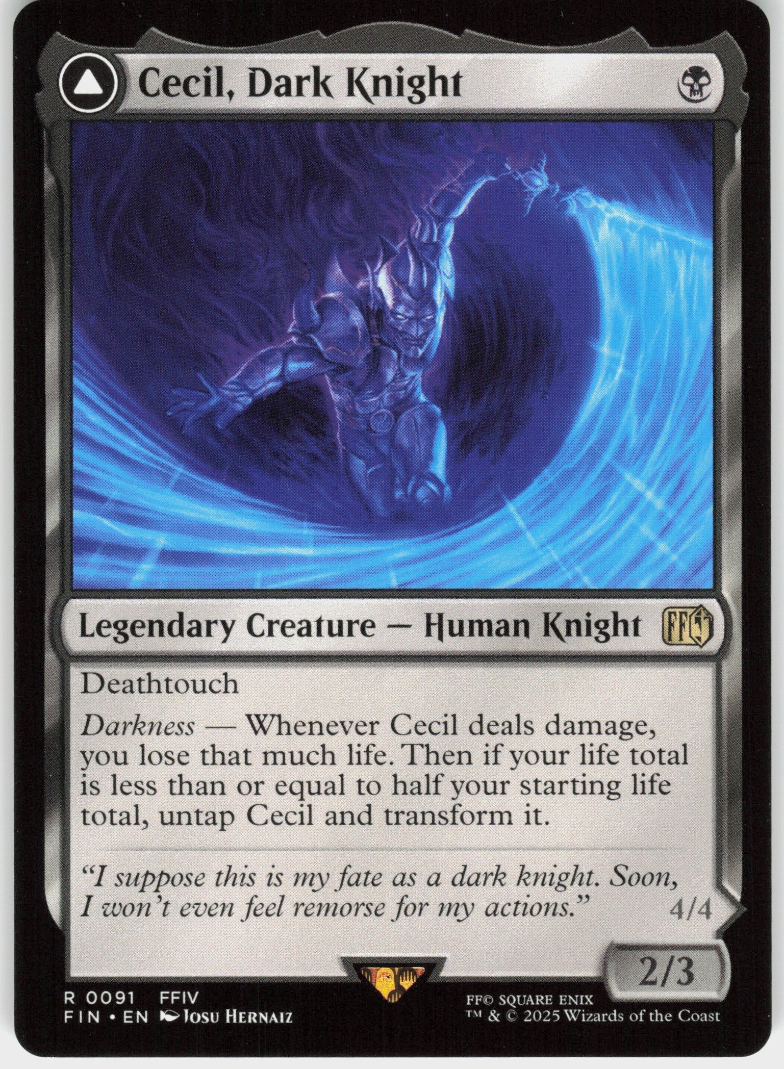 Cecil, Dark Knight // Cecil, Redeemed Paladin #91 NM
