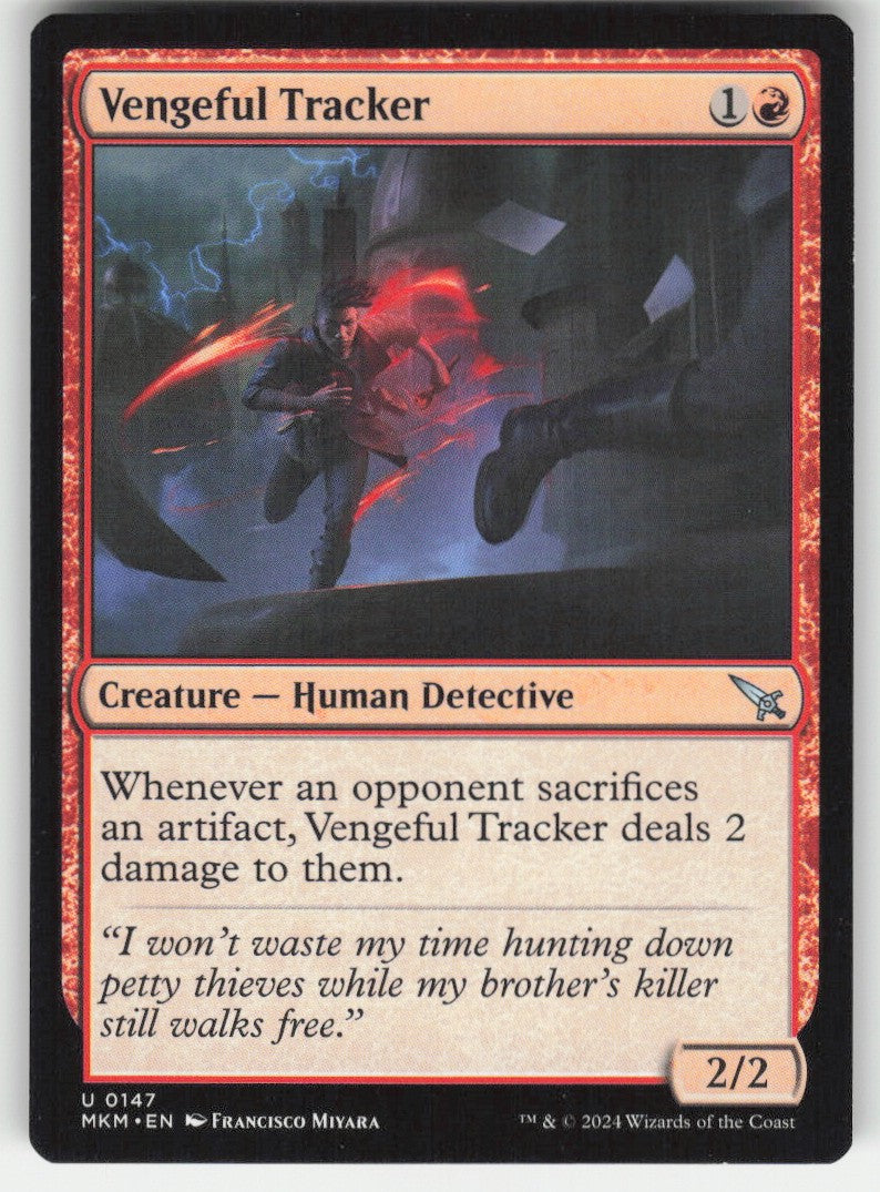 Vengeful Tracker #147 Murders at Karlov Manor MTG Non-Foil English