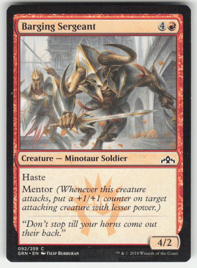 Barging Sergeant #92/259 Guilds of Ravnica MTG Non-Foil English