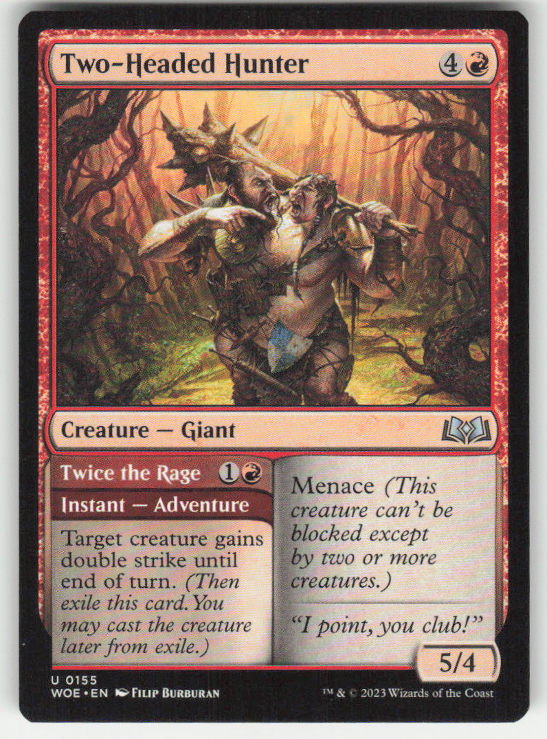 Two-Headed Hunter // Twice the Rage #155 Wilds of Eldraine MTG Non-Foil English