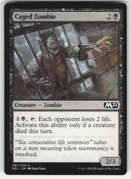 Caged Zombie #91/274 Core Set 2021 MTG Non-Foil English