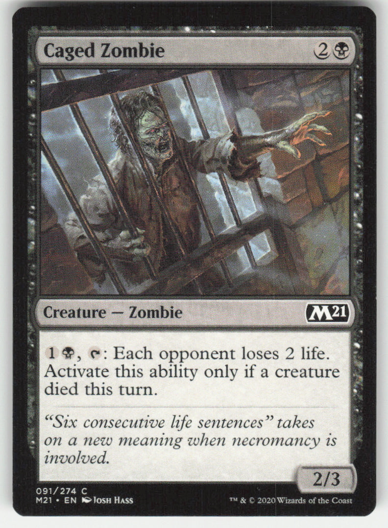 Caged Zombie #91/274 Core Set 2021 MTG Non-Foil English