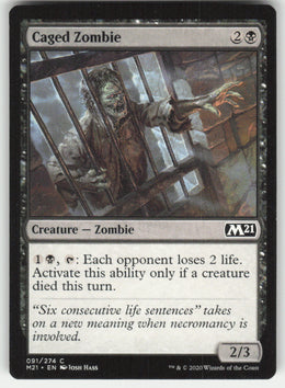 Caged Zombie #91/274 Core Set 2021 MTG Non-Foil English