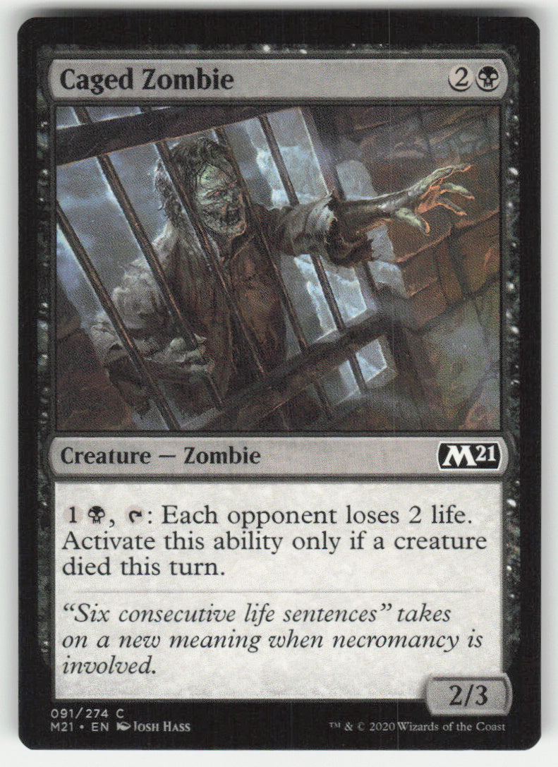 Caged Zombie #91/274 Core Set 2021 MTG Non-Foil English