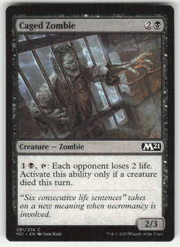 Caged Zombie #91/274 Core Set 2021 MTG Non-Foil English