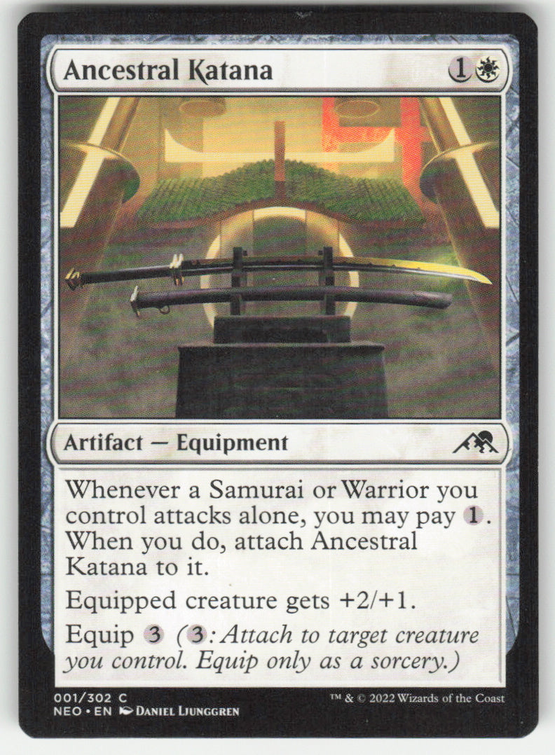 Ancestral Katana #1/302 Kamigawa: Neon Dynasty MTG Non-Foil English