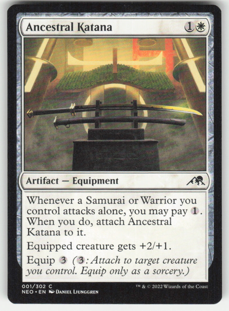 Ancestral Katana #1/302 Kamigawa: Neon Dynasty MTG Non-Foil English