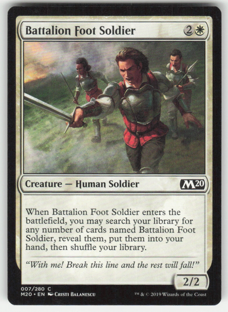 Battalion Foot Soldier #7/280 Core Set 2020 MTG Non-Foil English