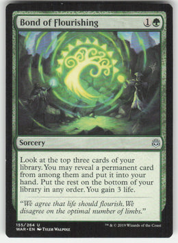 Bond of Flourishing #155/264 War of the Spark MTG Non-Foil English