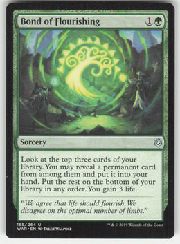 Bond of Flourishing #155/264 War of the Spark MTG Non-Foil English
