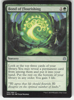 Bond of Flourishing #155/264 War of the Spark MTG Non-Foil English