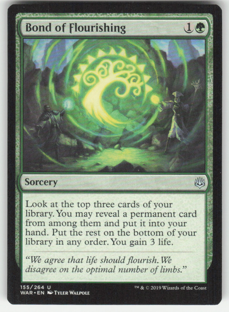 Bond of Flourishing #155/264 War of the Spark MTG Non-Foil English