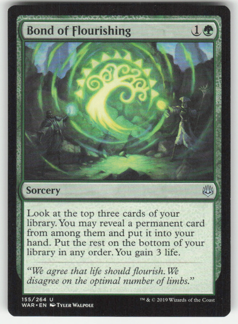 Bond of Flourishing #155/264 War of the Spark MTG Non-Foil English
