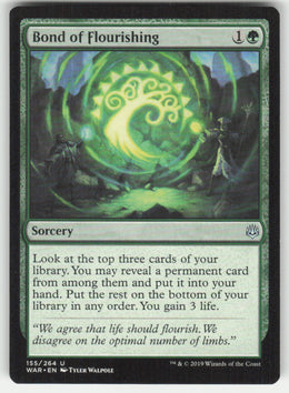 Bond of Flourishing #155/264 War of the Spark MTG Non-Foil English