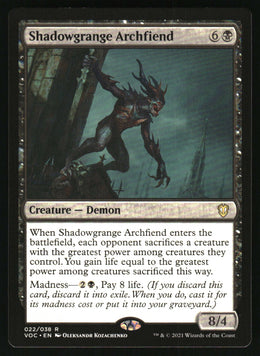 Shadowgrange Archfiend #22/38 Crimson Vow Commander MTG Non-Foil English