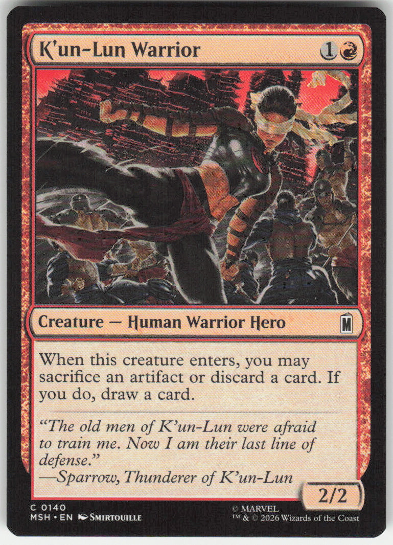 K'un-Lun Warrior #140 Marvel Super Heroes MTG Non-Foil English